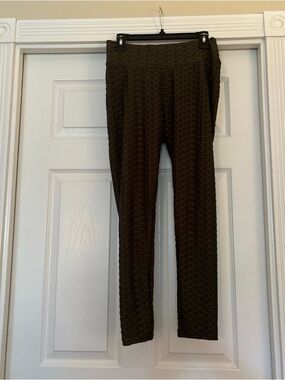Women’s Textured High-Waist Leggings - Olive Green